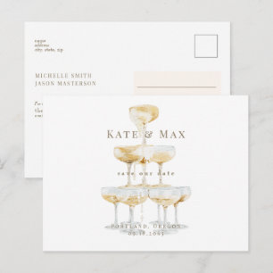 Postal Champagne Save the Date Boda Moderna