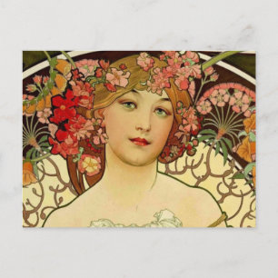Postal Champagne Woman 1897 - F. Champenois Imprimeur
