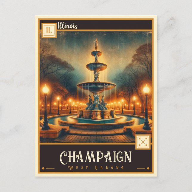 Postal Champaign, Illinois  | Antiguo (Anverso)