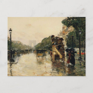 Postal Champs Elysee, Hassam Post Card Card