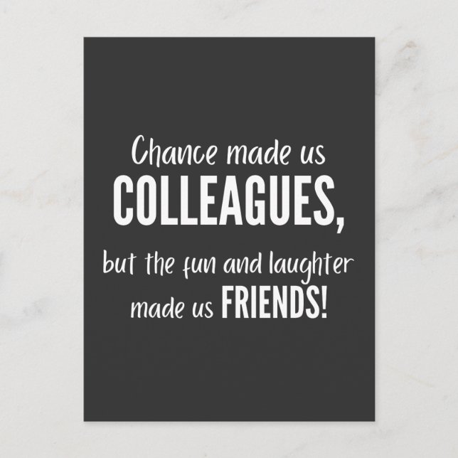 Postal Chance made us colleagues, but the fun and laught (Anverso)