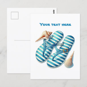 Postal Chancletas de playa lindas