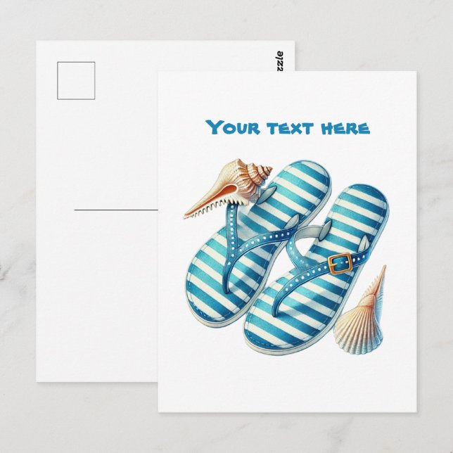 Postal Chancletas de playa lindas (Anverso / Reverso)