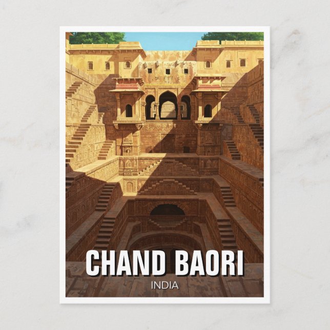 Postal Chand Baori Stepwell India Travel (Anverso)