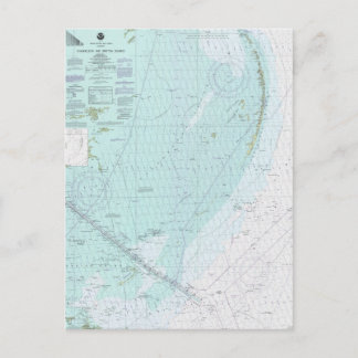 Postal Chandeleur y Breton suenan nautical Chart Postc