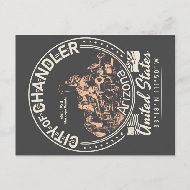 POSTAL CHANDLER ARIZONA - LOCOMOTIVO - FERROCARRIL (Anverso)