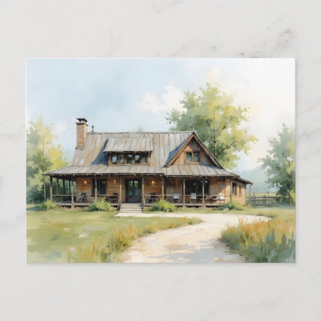 Postal Change of Address Farmhouse Watercolor Style (Anverso)