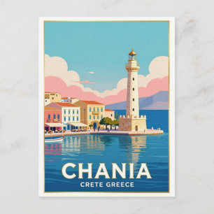 Postal Chania Grecia Faro del Puerto Veneciano Viajes