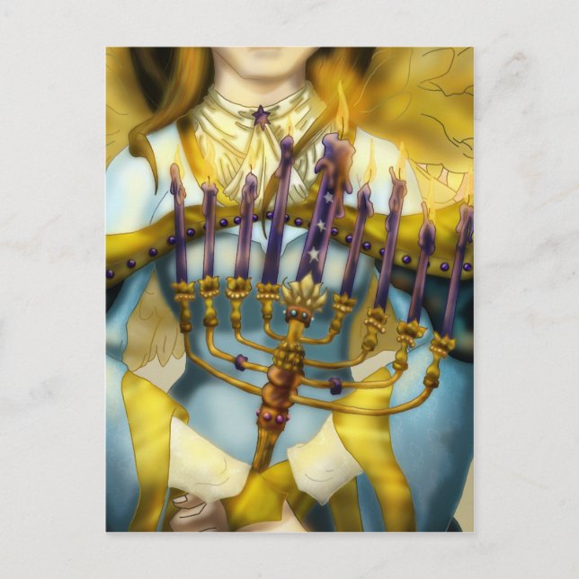 Postal Chanukah Angel (Anverso)
