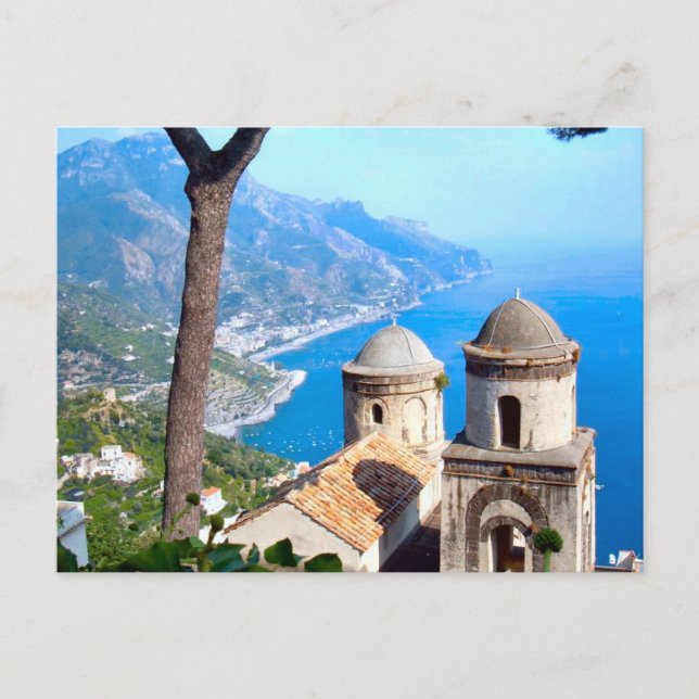 Postal Chapiteles de la iglesia en la costa de Amalfi (Anverso)