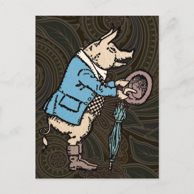 Postal Chaqueta de cerdo picante lindo antiguo formal (Anverso)