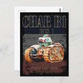 Postal Char B1 Bis Heavy Tank francés de la Segunda Guerr