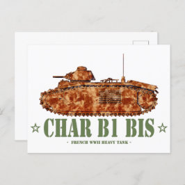 Postal Char B1 bis Segunda Guerra Mundial Dos tanques pes