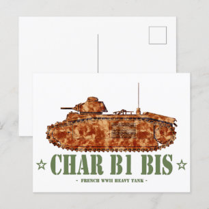 Postal Char B1 bis Segunda Guerra Mundial Dos tanques pes