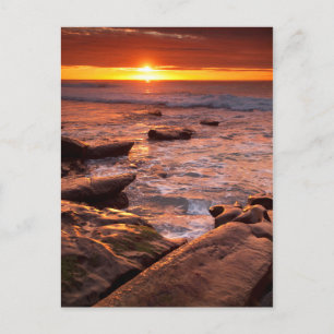 Postal Charcas de marea al atardecer, California