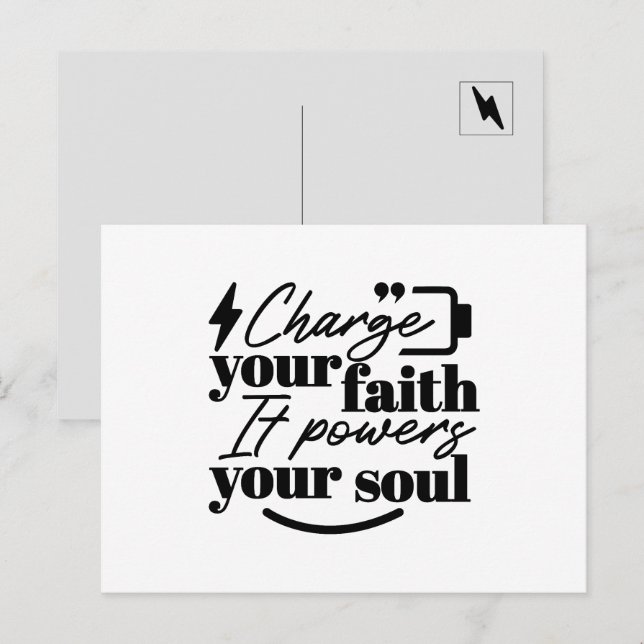 Postal Charge Your Faith – Christian Inspirational Quote  (Anverso / Reverso)