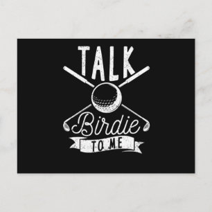 Postal Charla divertida de humor de golfista con juego de