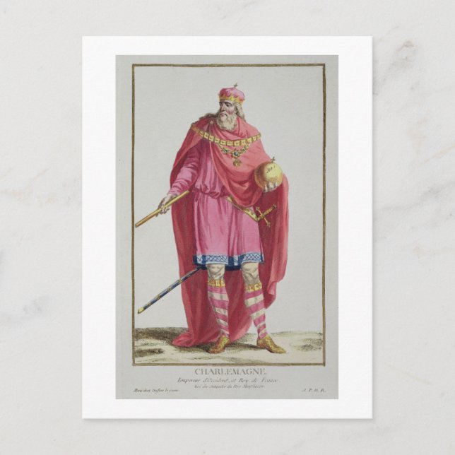 Postal Charlemagne (742-814) de "Receuil des Estampes, (Anverso)