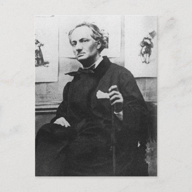 Postal Charles Baudelaire con grabados, c.1863 (Anverso)
