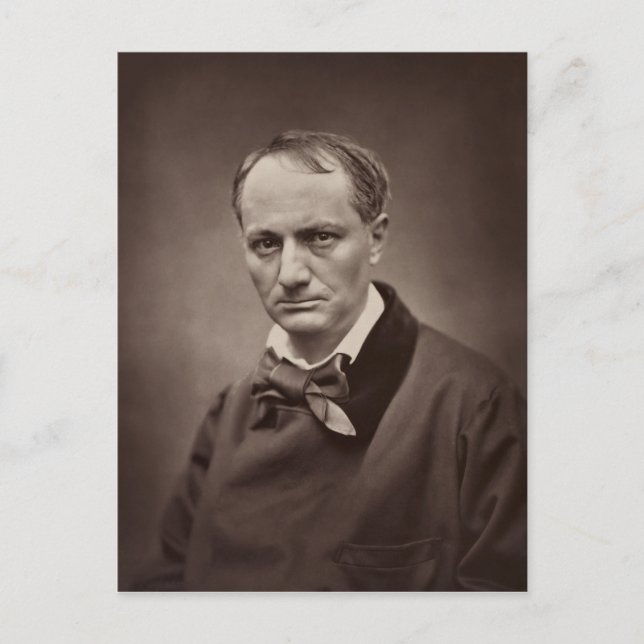 Postal Charles Baudelaire por Étienne Carjat (Anverso)