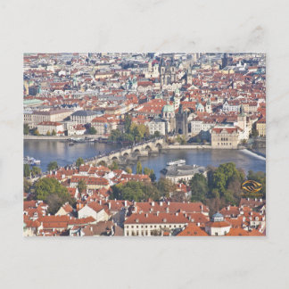 Postal Charles Bridge Vltava River Prague