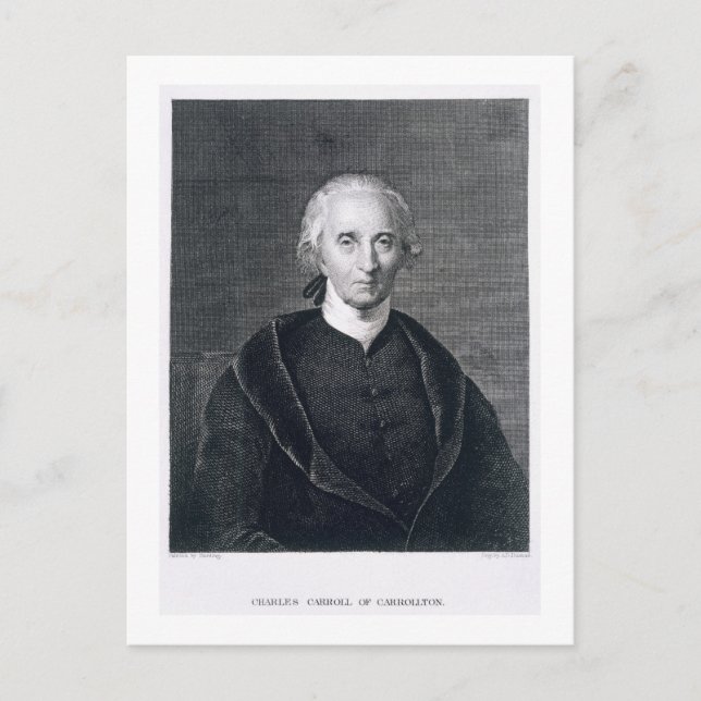 Postal Charles Carroll de Carrollton, grabado por Asher B (Anverso)