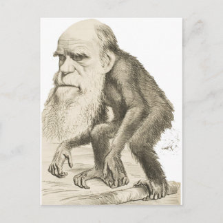Postal Charles Darwin, el hombre mono