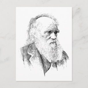 Postal Charles Darwin, el origen de la especie 1872