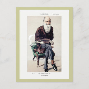 Postal Charles Darwin Vanity Fair Ilustracion