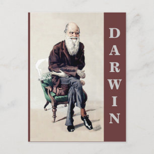 Postal Charles Darwin Vanity Fair Ilustracion