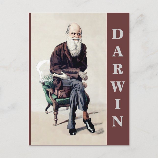 Postal Charles Darwin Vanity Fair Ilustracion (Anverso)