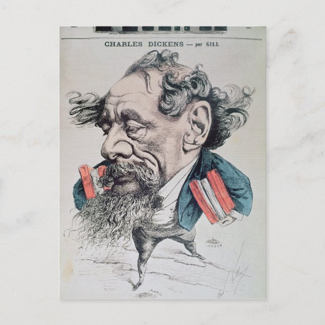 Postal Charles Dickens al frente del Canal de la Mancha (Anverso)