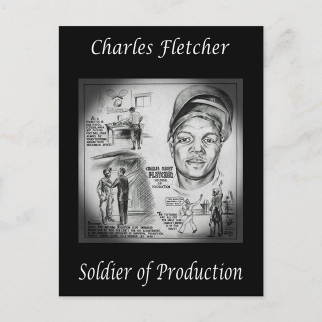 Postal Charles Fletcher ~ Soldado de producción ~ Soldado (Anverso)
