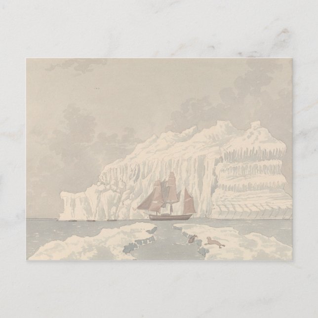 Postal Charles Hamilton Smith.- Iceberg en la bahía de Ba (Anverso)