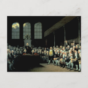 Postal Charles James Fox dirigiéndose a la casa