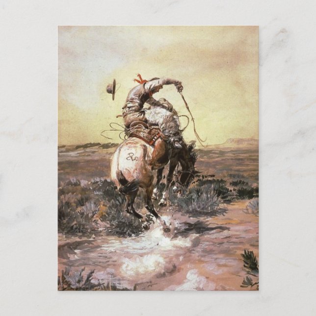 Postal Charles Marion Russell - Slick Rider (Anverso)