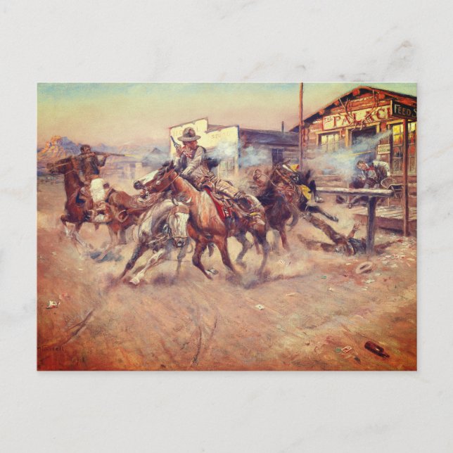 Postal Charles Marion Russell – Smoke of a .45 (Anverso)