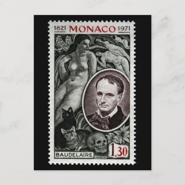 Postal Charles Pierre Baudelaire (1821-1867) (Anverso)