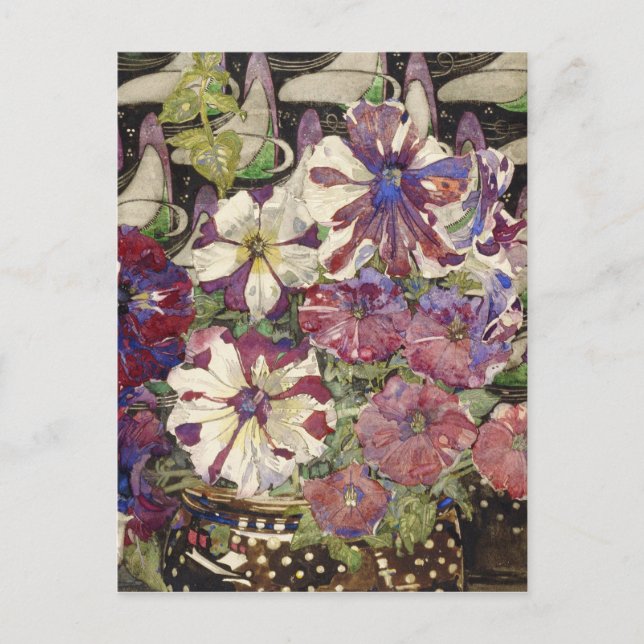 Postal Charles Rennie Mackintosh - Petunias (Anverso)