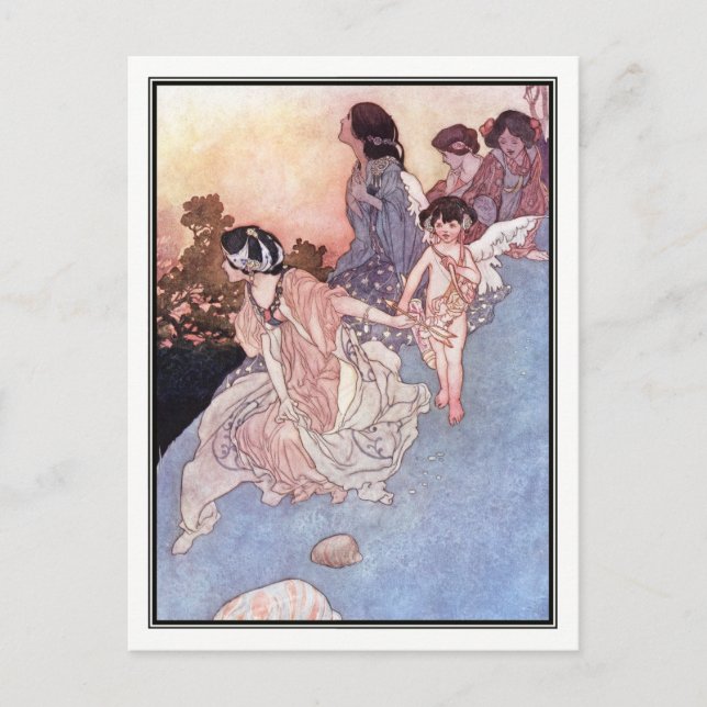Postal Charles Robinson - Vintage Ladies and Cupido (Anverso)