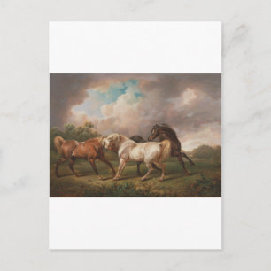 Postal Charles Towne Art Pintura Óleo Destino de Caballos