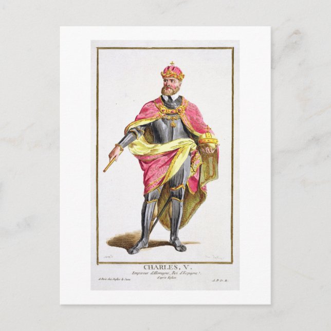 Postal Charles V (1500-58) de "Receuil des Estampes, re (Anverso)