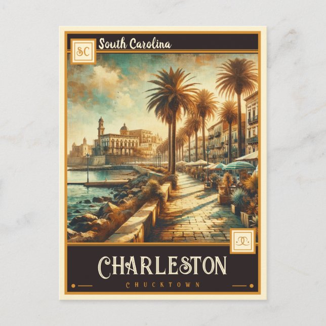Postal Charleston, Carolina del Sur | Vintage (Anverso)