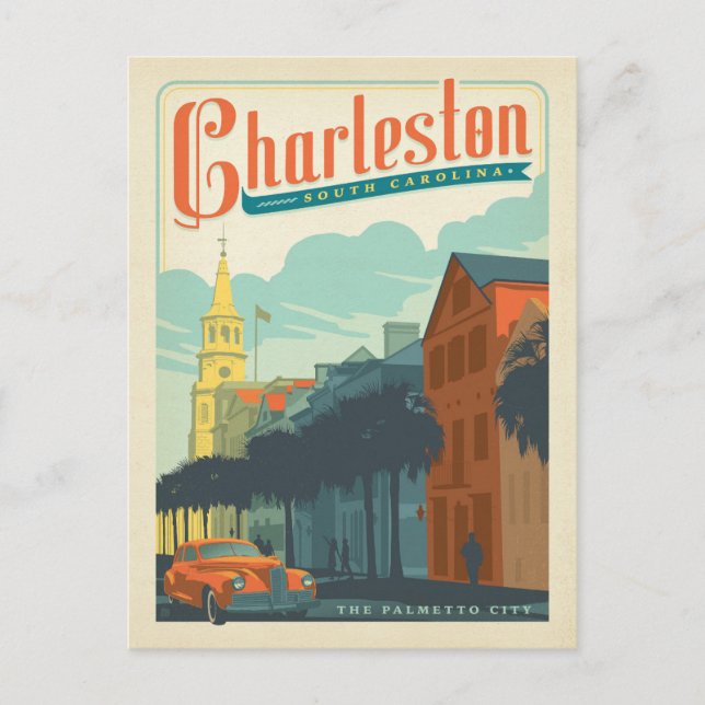 Postal Charleston, SC - La ciudad de Palmetto (Anverso)
