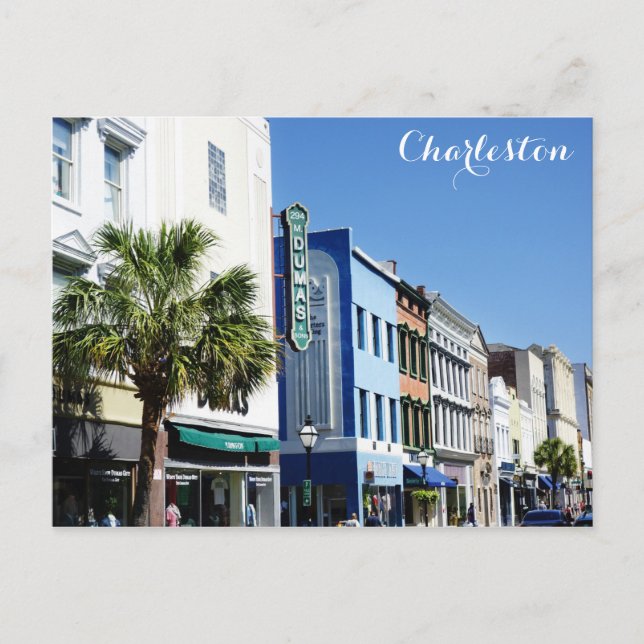 Postal Charleston South Carolina King Street Travel Photo (Anverso)