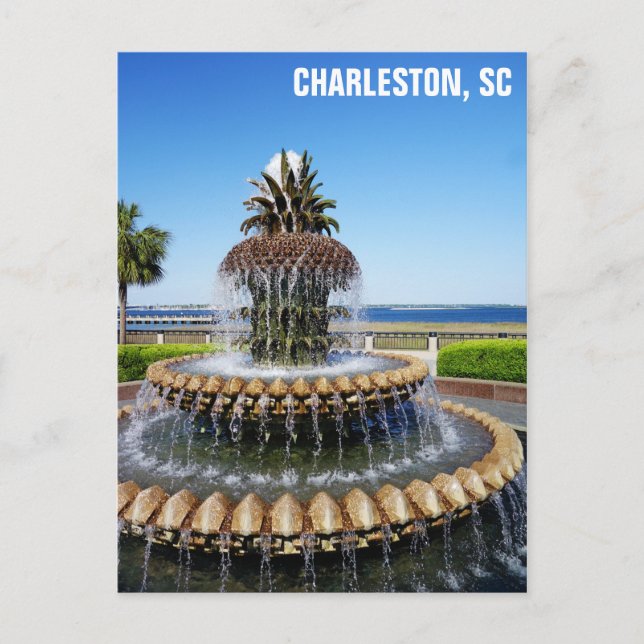 Postal Charleston South Carolina Pineapple Fountain (Anverso)