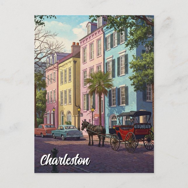 Postal Charleston South Carolina Travel (Anverso)