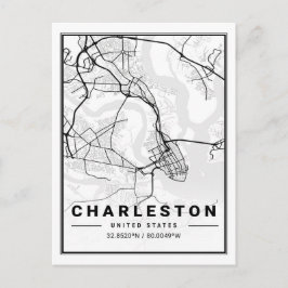 Postal Charleston South Carolina USA Travel City Map