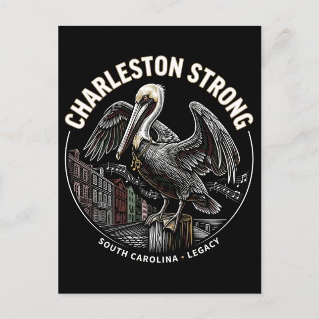 Postal Charleston Strong Pelican Gullah Geechee Cultural  (Anverso)