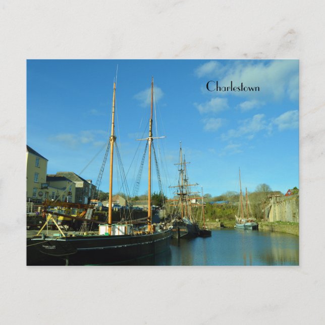 Postal Charlestown Harbour Cornwall Reino Unido Polinizac (Anverso)